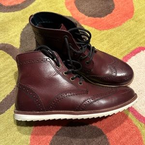 Crevo Brown/Red Leather Rubber Sole Dress Boot
